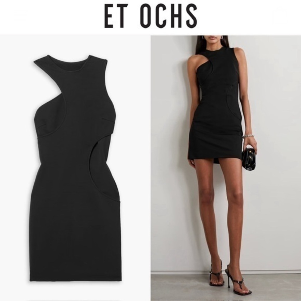 ET OCHS Paisley Layered Cutout Stretch Mini Dress 0 1295$ NWT